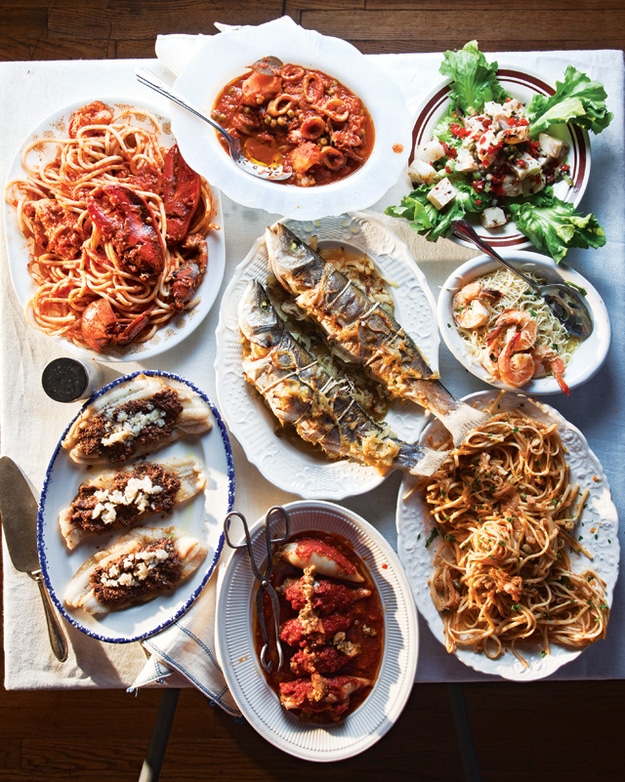 repas de noel typique italie sept poissons