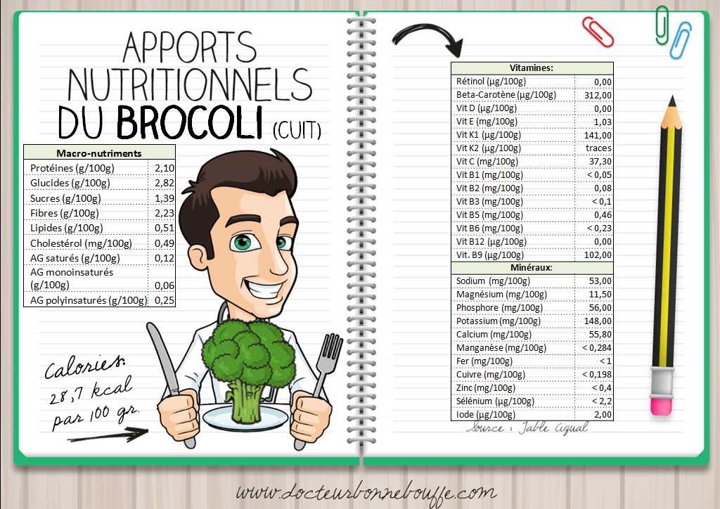 Apports nutritionnels du brocoli