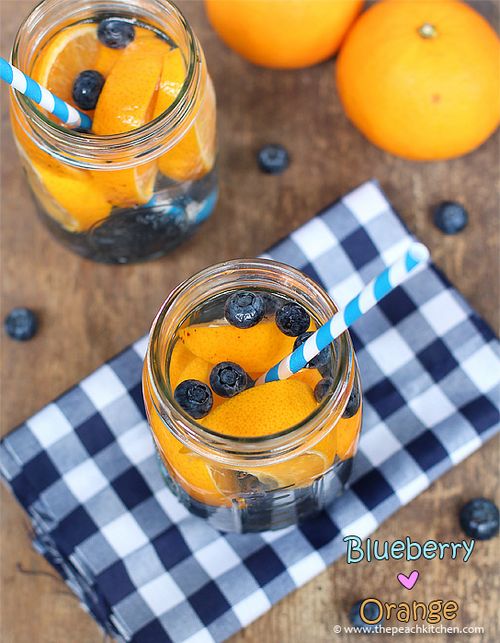 eau aromatisée orange bleuets