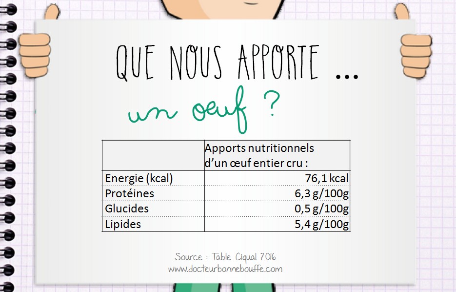 apports nutritionnels oeuf entier cru