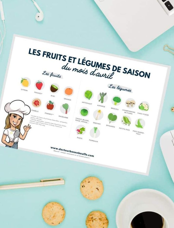 Calendrier fruits et légumes avril à imprimer