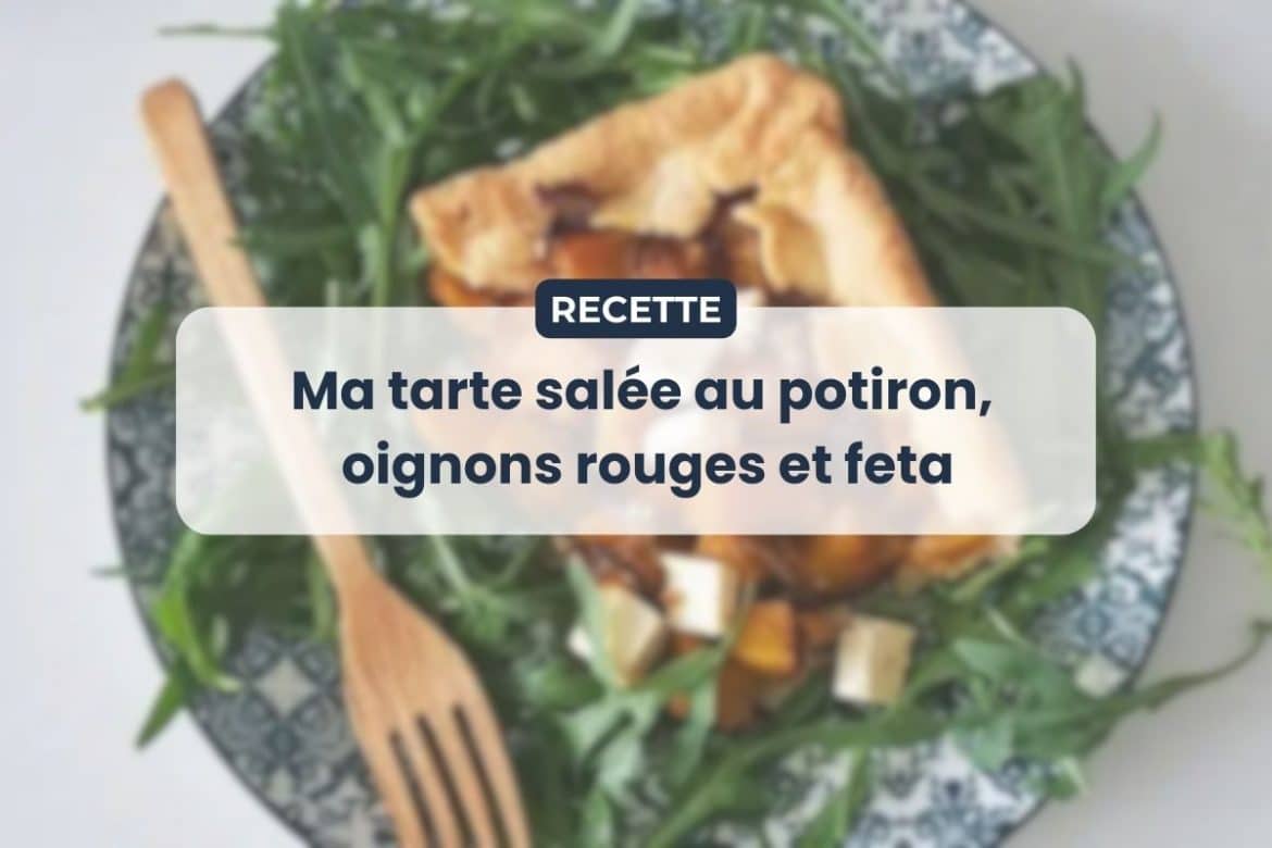 Tarte salée au potiron, oignons rouges et feta recette facile