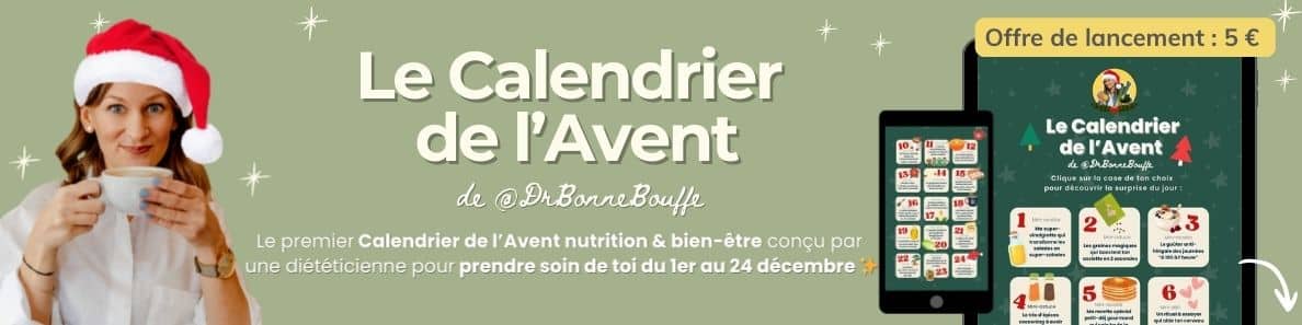 Bannière de lancement spécial Calendrier de l'Avent Nutrition de DrBonneBouffe
