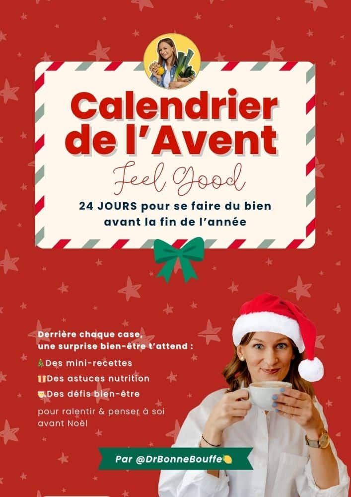 Couverture du Calendrier de l'Avent Feel Good de DrBonneBouffe : 24 jours pour se faire du bien avant les fêtes calendrier de l'avent nutrition feelgood couverture