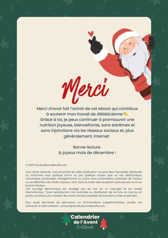 Couverture du Calendrier de l'Avent Feel Good de DrBonneBouffe : 24 jours pour se faire du bien avant les fêtes calendrier de l'avent nutrition feelgood