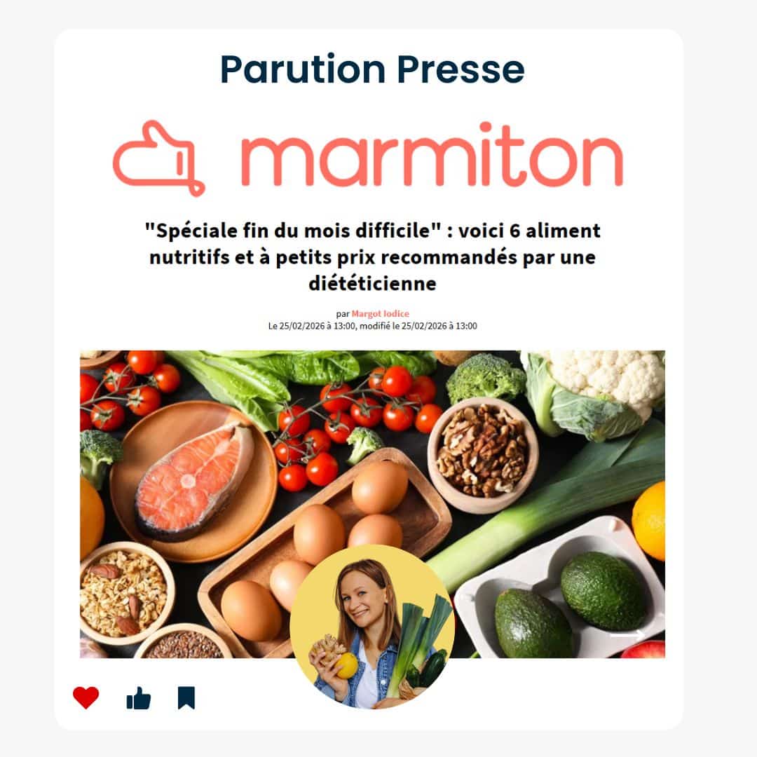 Article Marmiton : 6 aliments nutritifs et économiques recommandés par la diététicienne Nathalie Majcher pour les fins de mois difficiles
